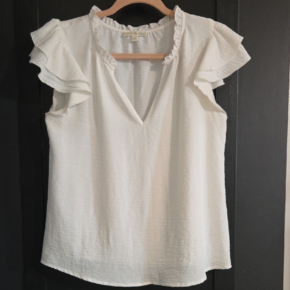 White Ruffle Blouse - Picture 1 of 2